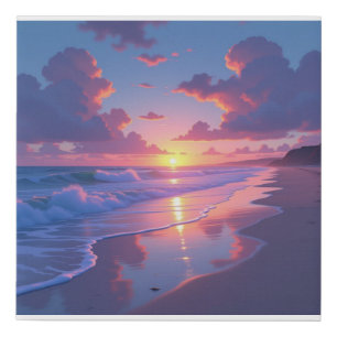 Sunrise at the Beach Faux Canvas Print