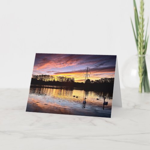 Sunrise at the Lake Leighton Buzzard 6353  Card