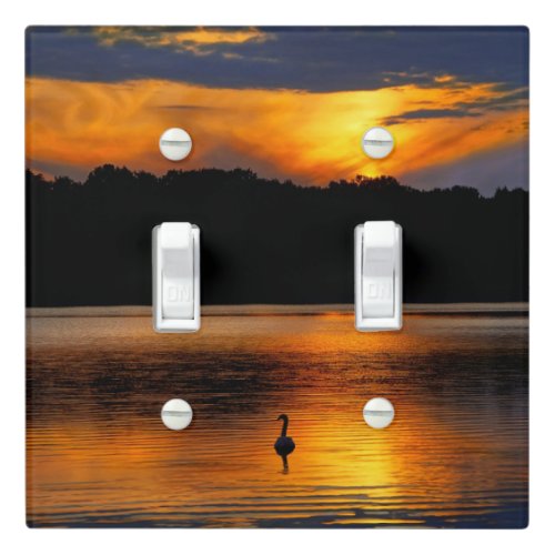 Sunrise at the lake scenic photograph light switch cover