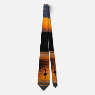 Sunrise at the lake, scenic photograph, neck tie