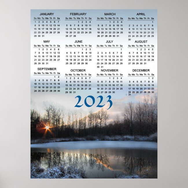 Sunrise at the Pond 2023 Calendar Poster