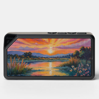 Sunrise at the pond watercolor bluetooth speaker