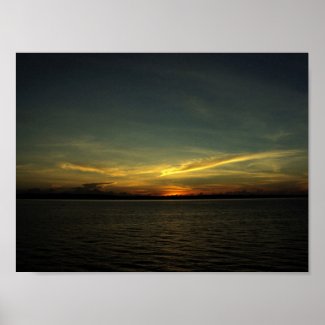 Sunrise at the Port in Bicol, Philippines Poster