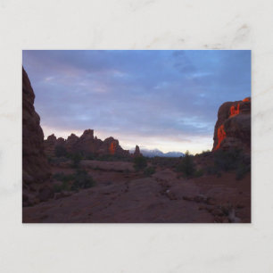 Sunrise at the Windows Trail in Arches Postcard