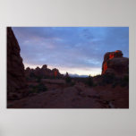 Sunrise at the Windows Trail in Arches Poster