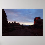 Sunrise at the Windows Trail in Arches Poster
