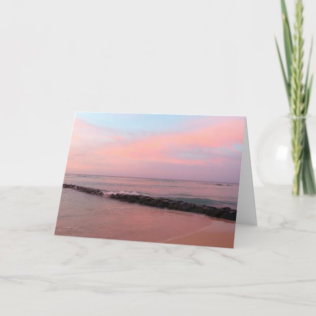 Sunrise at Waikiki Beach Card (Front)
