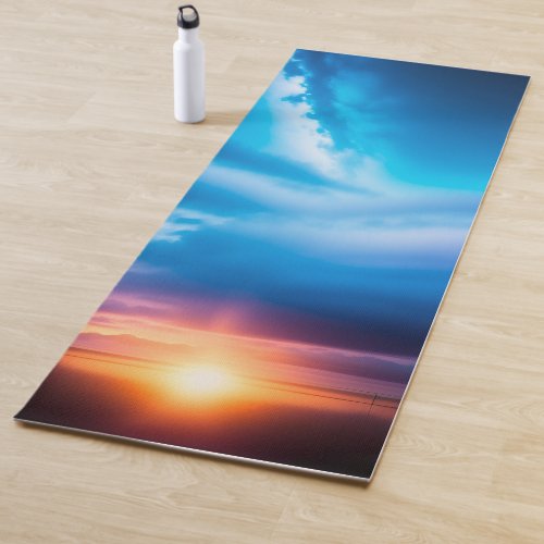Sunrise background yoga mat