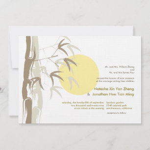 Sunrise Bamboo Zen Tropical Nature Chinese Wedding Invitation