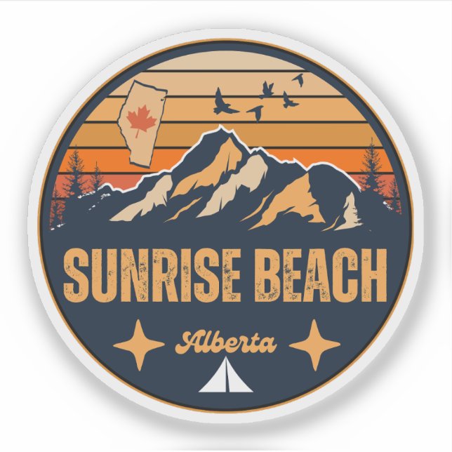 Sunrise Beach, Alberta Sticker (Front)