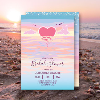 Sunrise Beach Bridal Shower Invitation