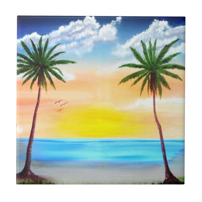 Sunrise Beach Ceramic Tile (Front)