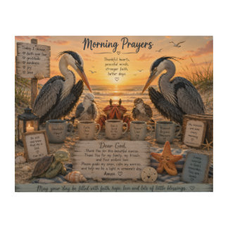Sunrise Beach Gathering Wood Wall Art