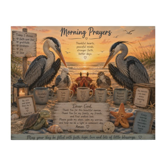 Sunrise Beach Gathering Wood Wall Art (Front)