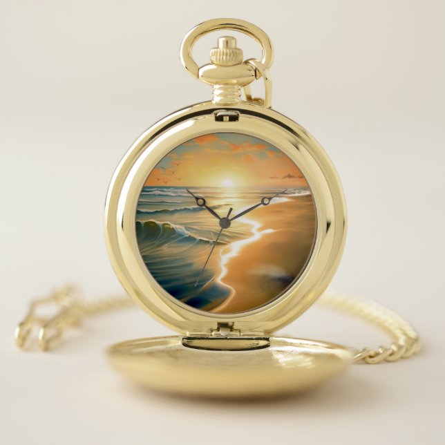 Sunrise Beach Pocket Watch (Inside)