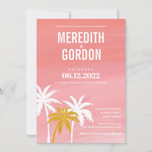 Sunrise Beach Wedding Invitation