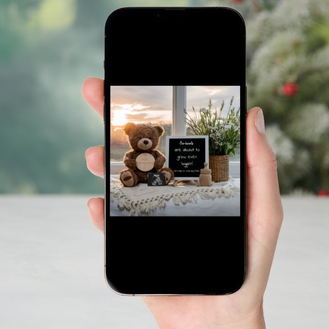Sunrise,bear and flowers pregnancy announcement  (Front Digital)