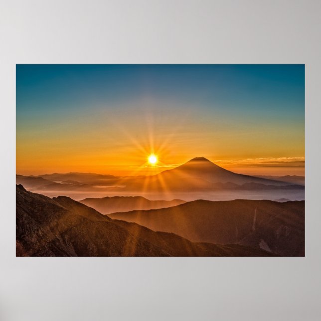 Sunrise between the hills poster (Front)