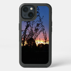 Sunrise Between Wildflower Silhouette Stalks iPhone 13 Case