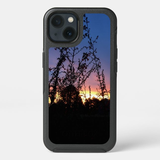 Sunrise Between Wildflower Silhouette Stalks Otterbox iPhone Case (Back)
