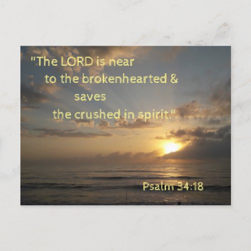 Sunrise Bible Verse Memory Card Psalm 3418