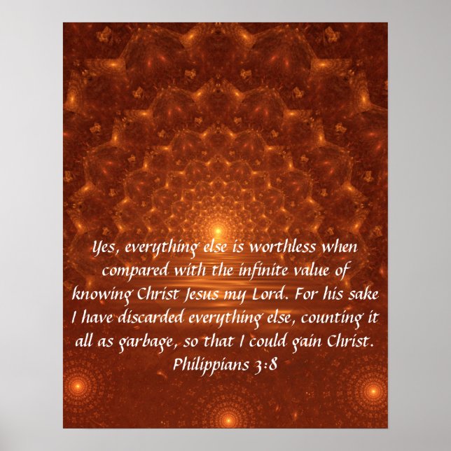 Sunrise bible verse Philippians 3:8 poster (Front)