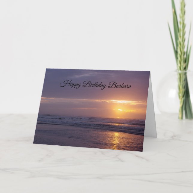 Sunrise Birthday on the Beach Card (Front)