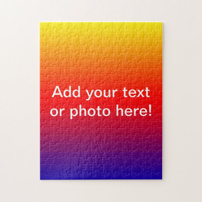 Sunrise Blend of Colors Blue Orange Yellow Text Jigsaw Puzzle (Vertical)