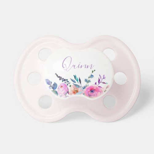 Sunrise Boho Floral Baby Name Monogrammed Pacifier