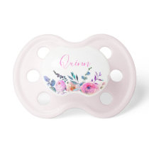 Sunrise Boho Floral Baby Name Monogrammed Pacifier