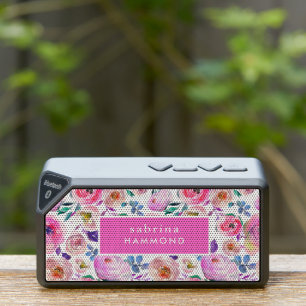Sunrise Boho Floral Monogram Bluetooth Speaker