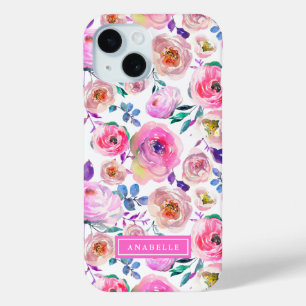 Sunrise Boho Floral Monogram iPhone 15 Case