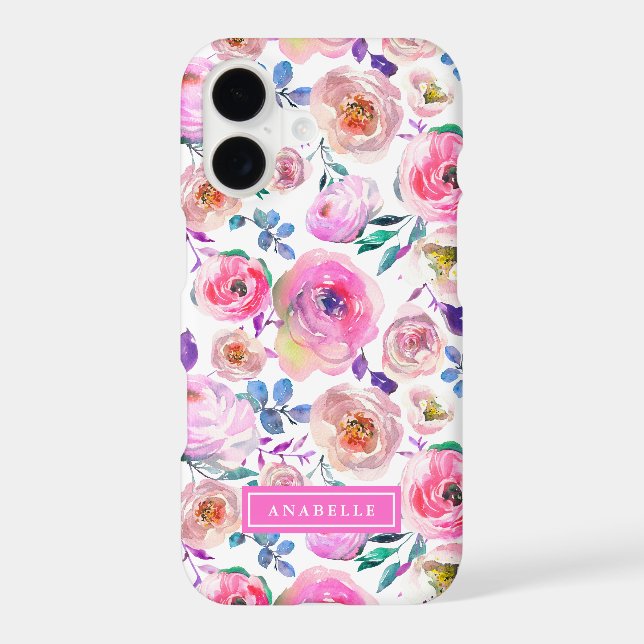 Sunrise Boho Floral Monogram Iphone Case (Back)