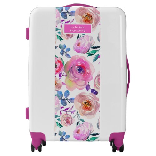 Sunrise Boho Floral Monogrammed Luggage