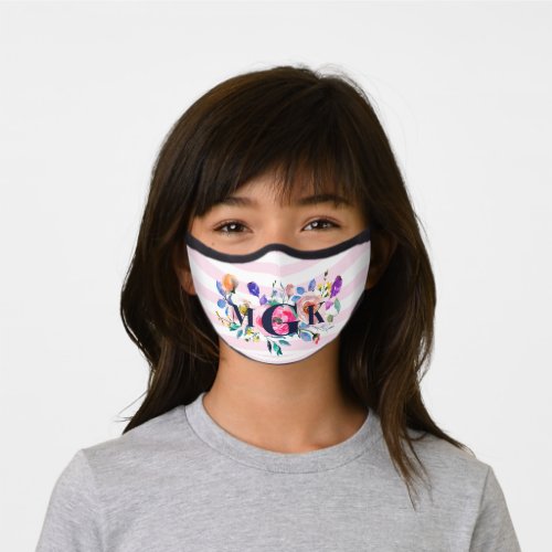Sunrise Boho Floral Monogrammed Premium Face Mask