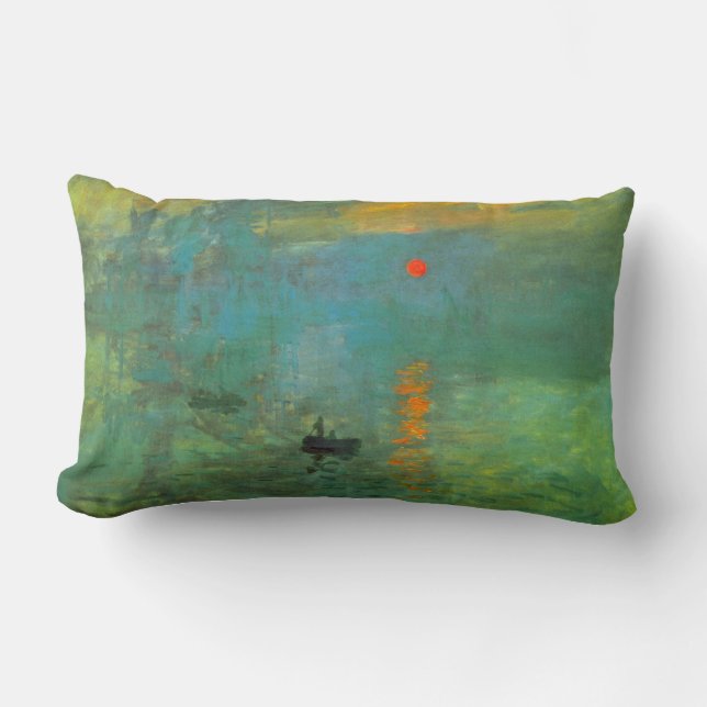 Sunrise by Claude Monet Lumbar Pillow (Front)