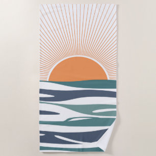 Sunrise by the sea beach towel