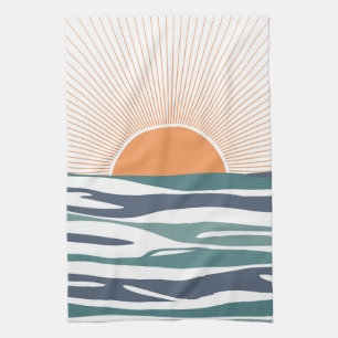 Sunrise by the sea kitchen towel