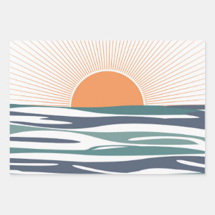 Sunrise by the sea wrapping paper sheets