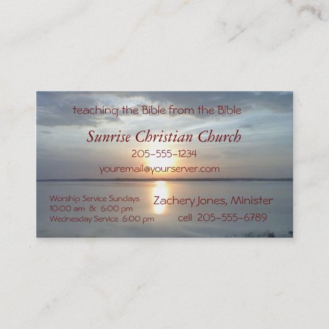Sunrise Card2- customize Business Card (Front)