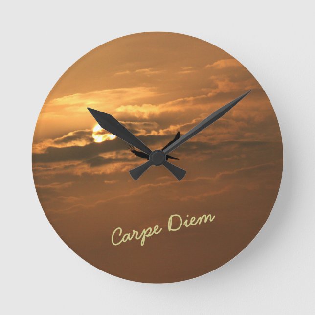 Sunrise  Carpe Diem Ocean Round Clock (Front)