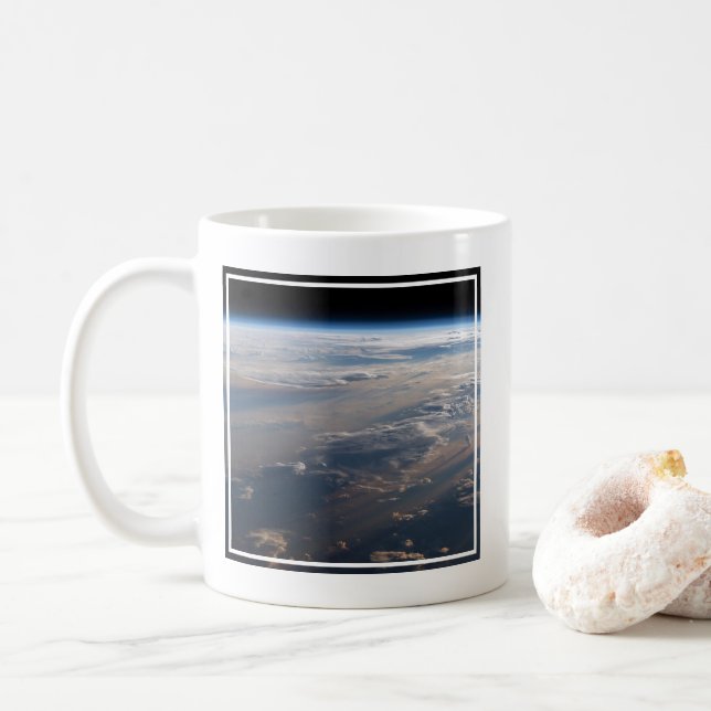 Sunrise Casts Long Shadows Over Philippine Sea Coffee Mug (With Donut)