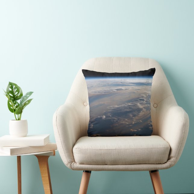 Sunrise Casts Long Shadows Over Philippine Sea Throw Pillow (Chair)