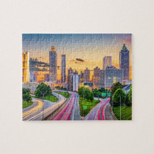 Sunrise Cityscape Building Atlanta Georgia Travel Jigsaw Puzzle