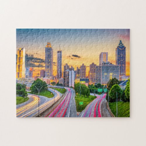 Sunrise Cityscape Building Atlanta Georgia Travel Jigsaw Puzzle