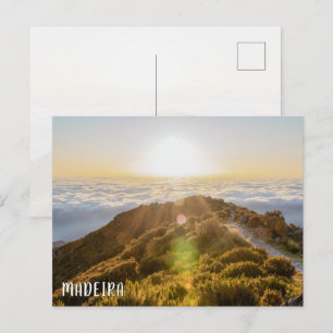 Sunrise & Clouds in Madeira, Pico Ruivo travel Postcard