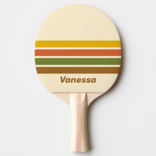 Sunrise Clover Across Striping with Name Ping Pong Paddle