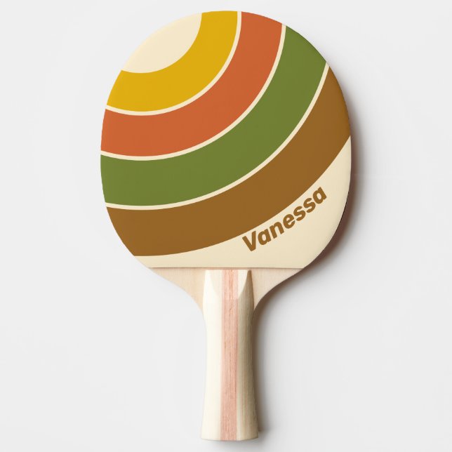 Sunrise Clover Circle Stripe with Name Ping Pong Paddle (Front)