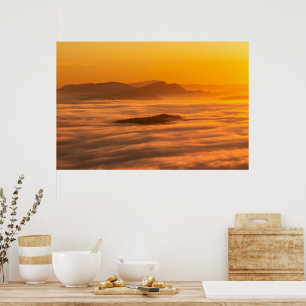 Sunrise colors and clouds poster