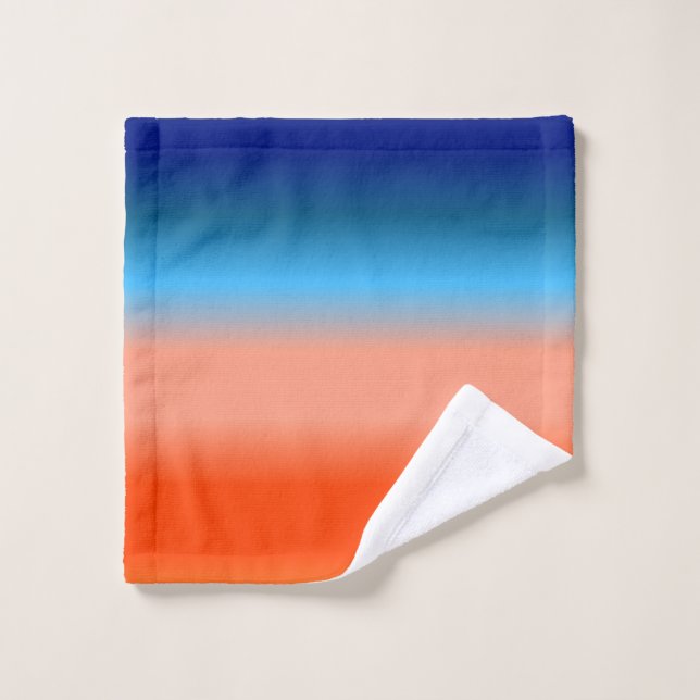 Sunrise Colors Gradient Bath Towel Set (Wash Cloth)